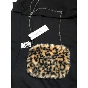 Lovers & Friends Crossbody Fuzzy Purse Animal Print